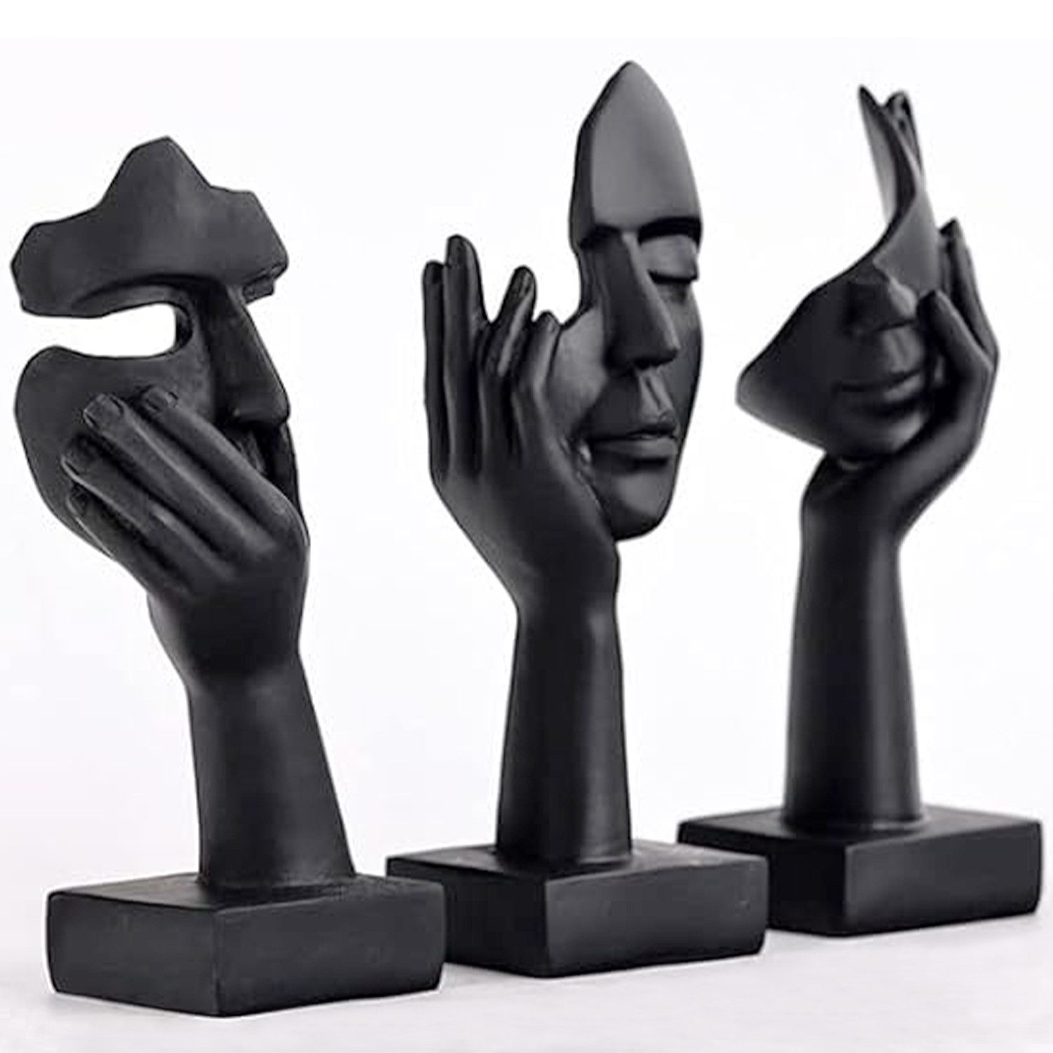 DUMOS Dekofigur Minimalistische Deko Figuren Schwarz, abstraktes Figurenset (3 St)