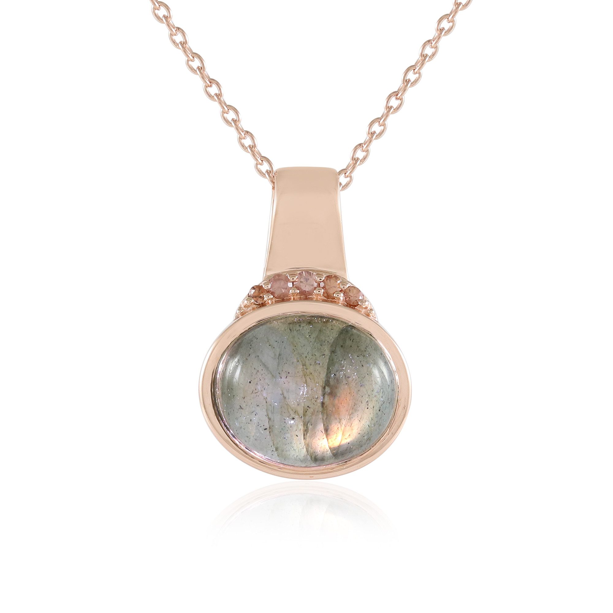 Cavill Silberkette Kupfer Maniry Labradorit Rose Vermeil Halskette (1-tlg)