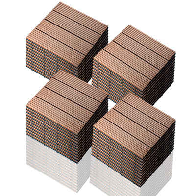 euroharry WPC-Fliesen 44-St. 4m² Terrassenplatten, 30x30 cm WPC-Fliesen Klickfliese