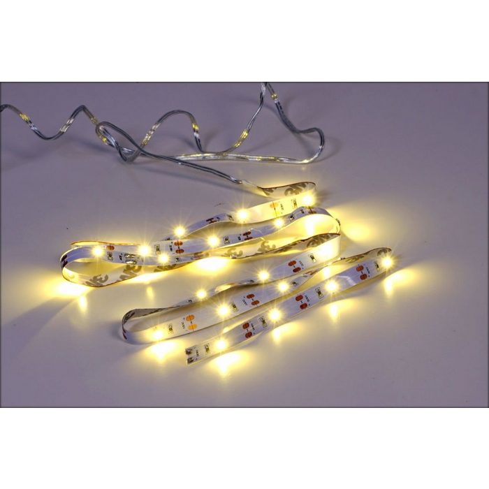 Spetebo LED-Streifen LED Stripe 1 m mit 30 LED - warm weiß individuell kürzbarer Lichterstreifen selbstklebend
