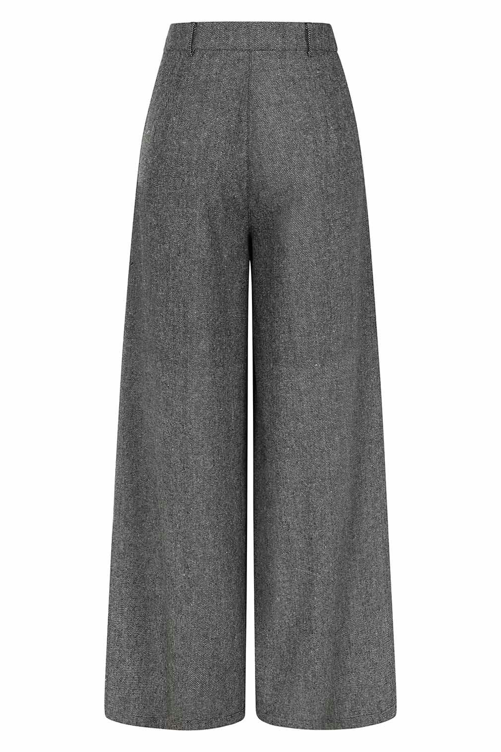 Banned Schlaghose Lori Herringbone Trousers Vintage Fischgrätmuster günstig online kaufen