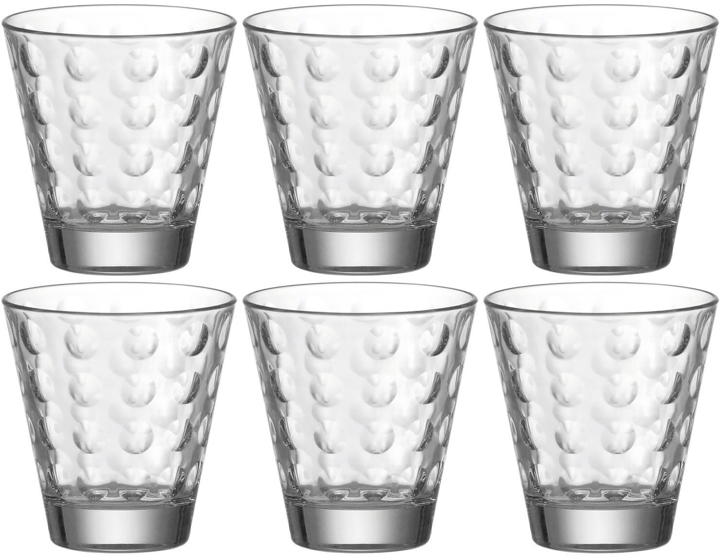 LEONARDO Gläser-Set OPTIC, 6-tlg., Glas, 215 ml, 6-teilig