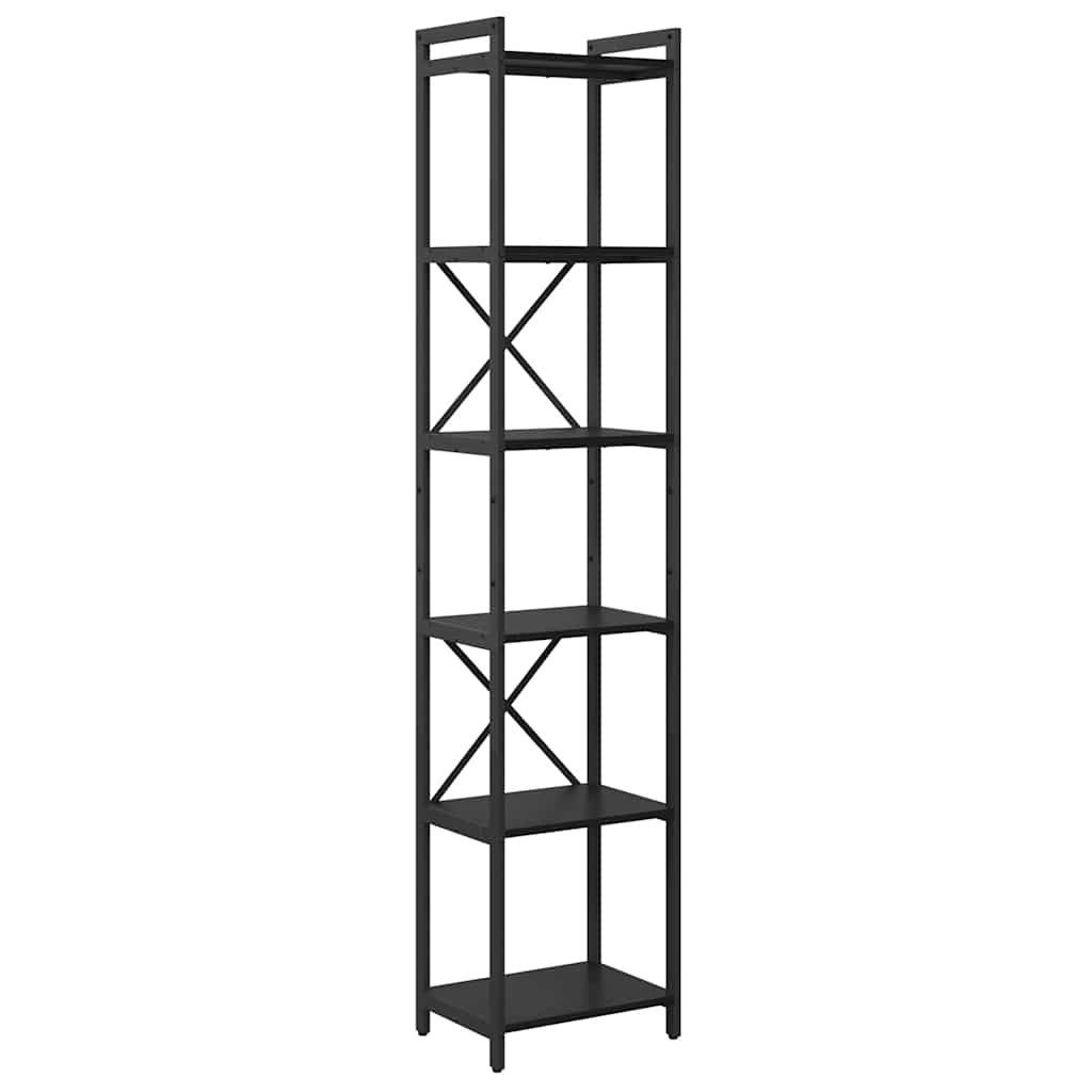 vidaXL Bücherregal Bücherregal Schwarz Eichen-Optik 40 x 30 x 189,5 cm, 1-tlg.