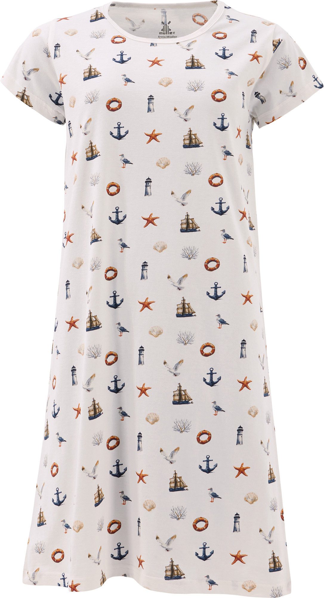 Erwin Müller Nachthemd Damen-Nachthemd Single-Jersey gemustert