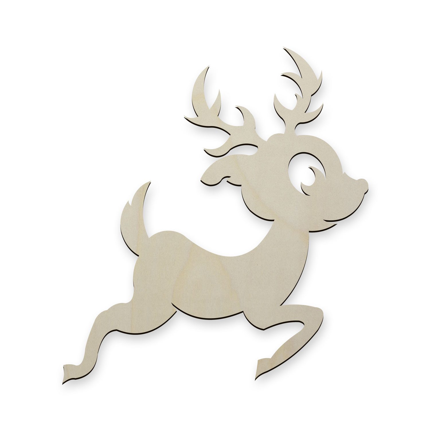 Namofactur 3D-Wandtattoo Kinder Hirsch Wandbild aus Holz kleiner Reh Bock für Kinderzimmer, Wanddeko 'Reh Bock' Wandgestaltung Deko Ideen fürs Kinderzimmer