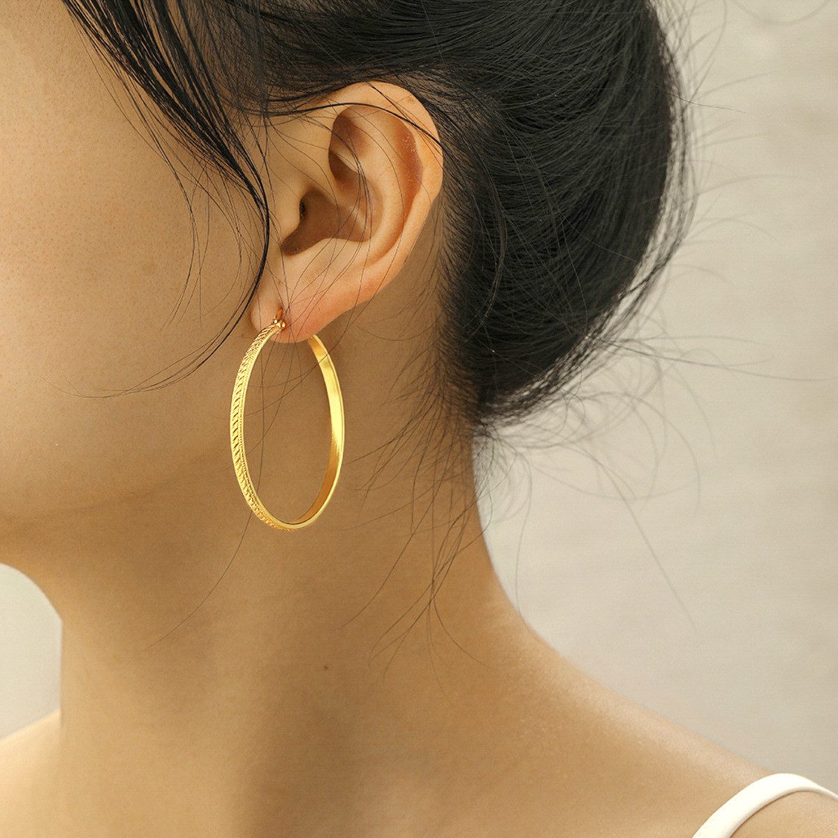 KARMA Creolen-Set Damen Gold Damenohrringe Goldohrringe groß 4,5 cm Durchme günstig online kaufen