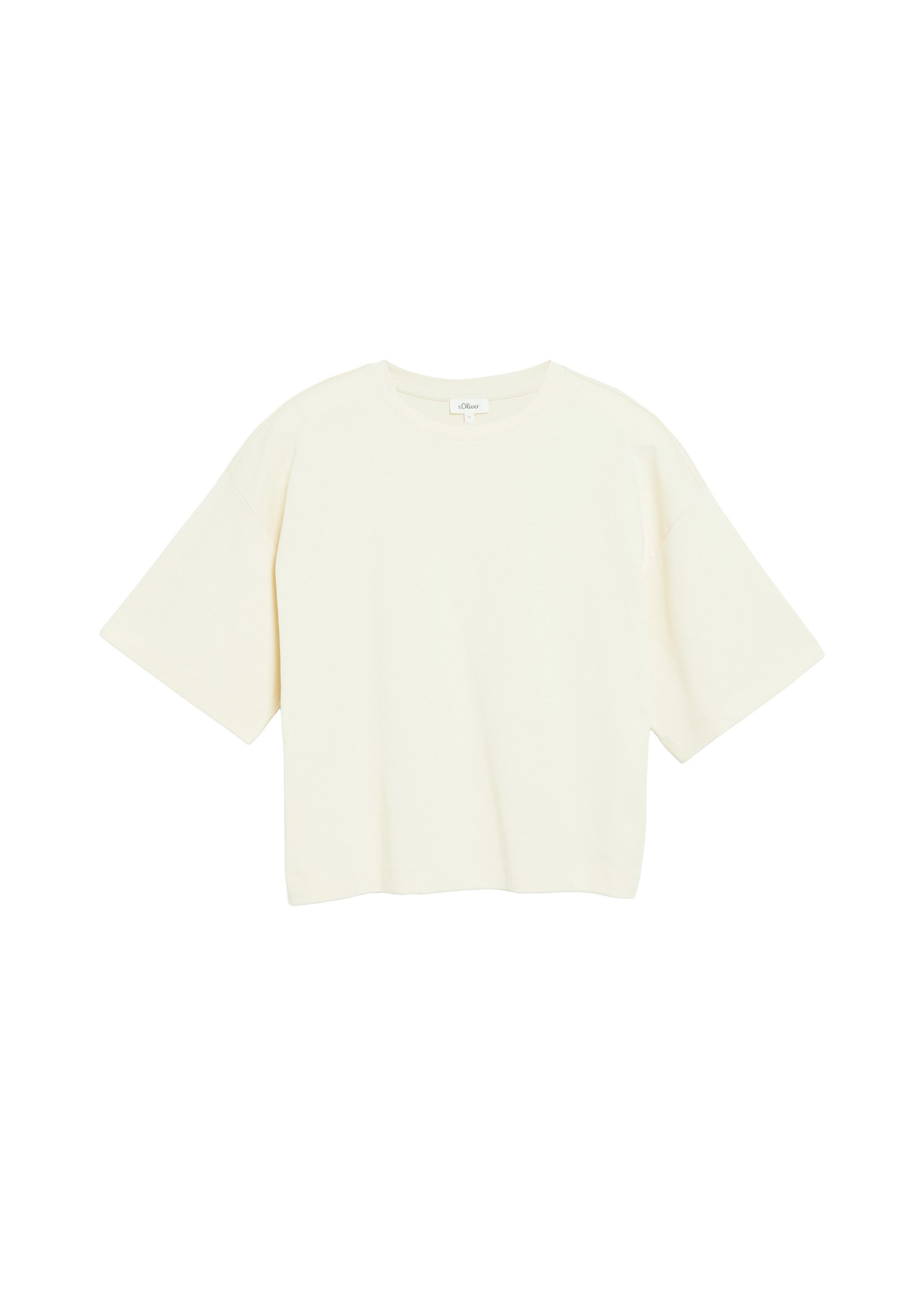 s.Oliver Kurzarmshirt T-Shirt T-Shirt aus Interlockjersey mit überschnittener Schulter