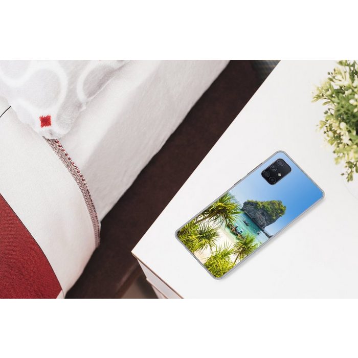 MuchoWow Handyhülle Gestrandete Longtailboote Phone Case Handyhülle Samsung Galaxy A71 Silikon Schutzhülle