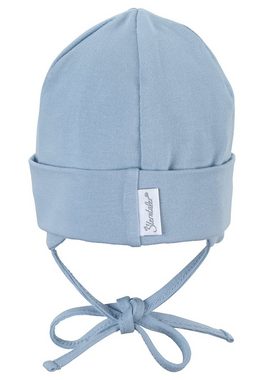 Sterntaler® Schlupfmütze OCS Beanie (1-St., Einfarbige Mütze Kinder doppellagig tragbar mit Umschlag) Babymütze aus Baumwolle mit Bindeband und Ohrenklappen