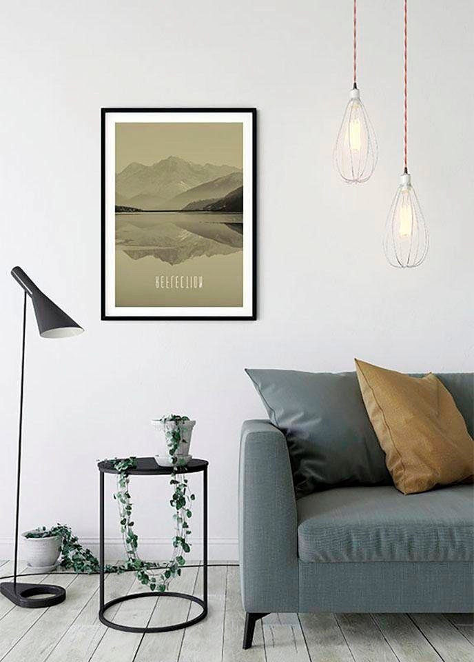 Komar Poster Reflection (1 Word Lake Kinderzimmer, Natur St), Sand, Schlafzimmer, Wohnzimmer