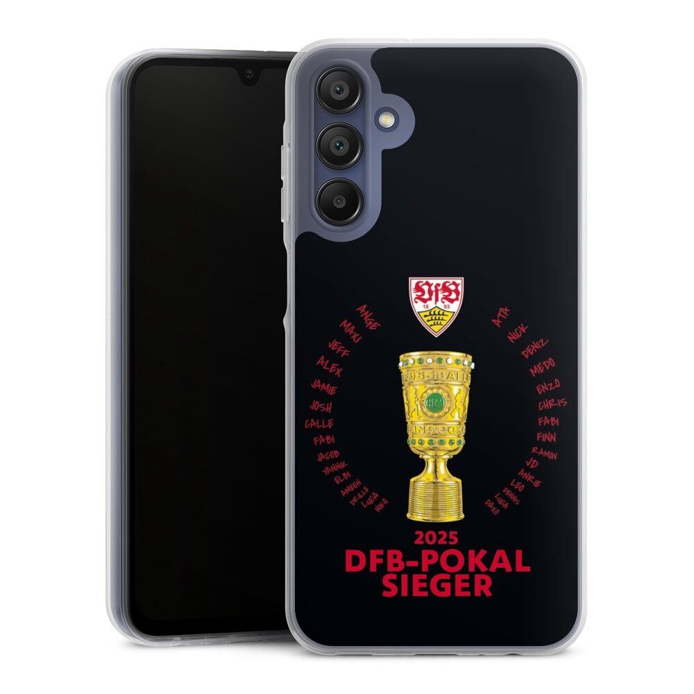 DeinDesign Handyhülle VfB Stuttgart Pokal Offizielles Lizenzprodukt, Samsung Galaxy A15 5G Silikon Hülle Bumper Case Handy Schutzhülle