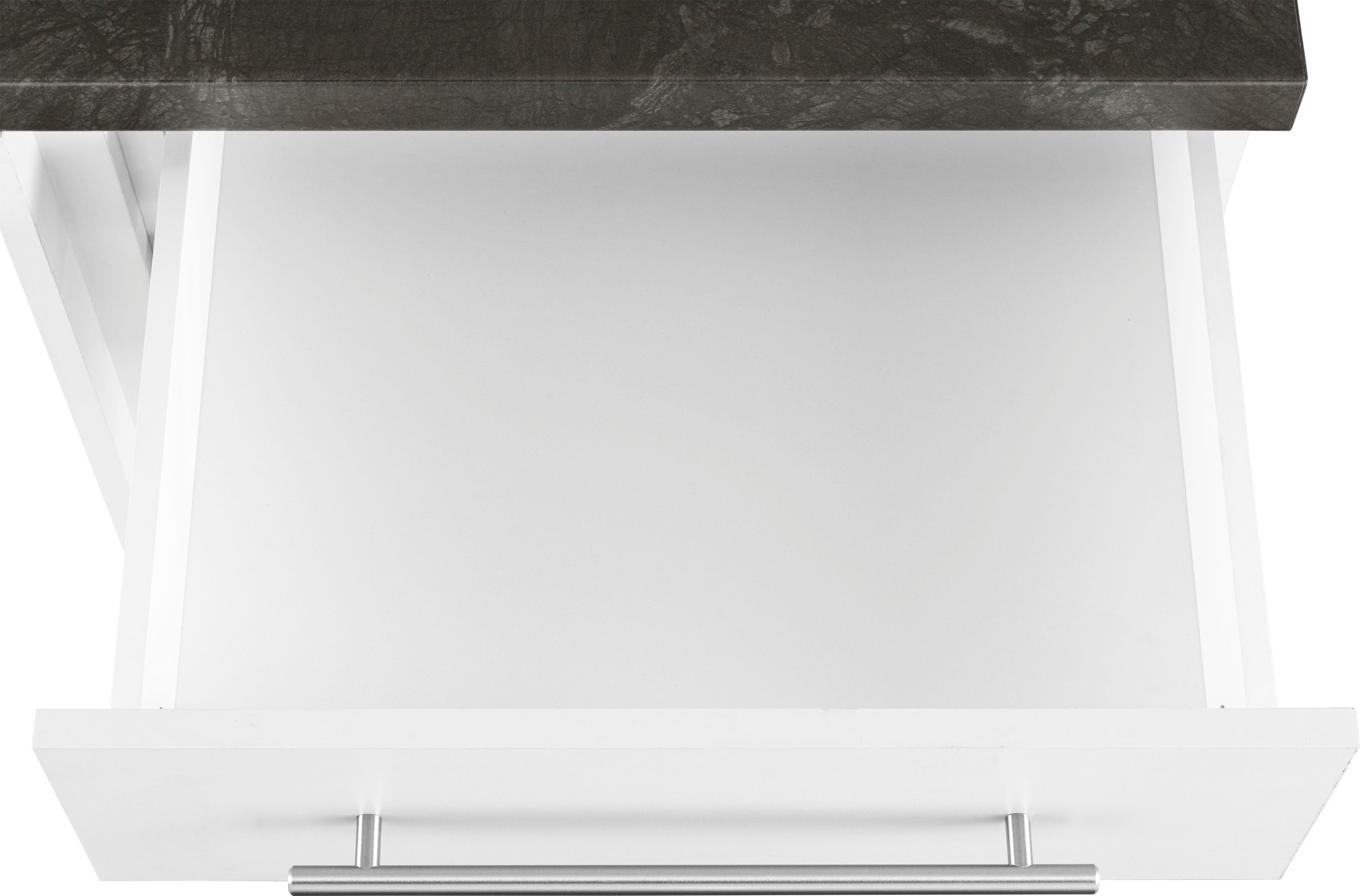 110 Weiß weiß/granit | schwarz Küchen Eckunterschrank wiho breit Unna cm