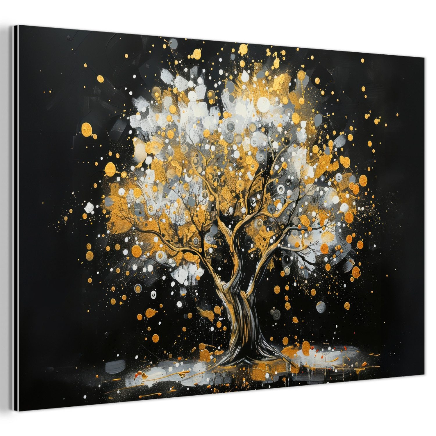 MuchoWow Metallbild Baum - Schwarz - günstig online kaufen
