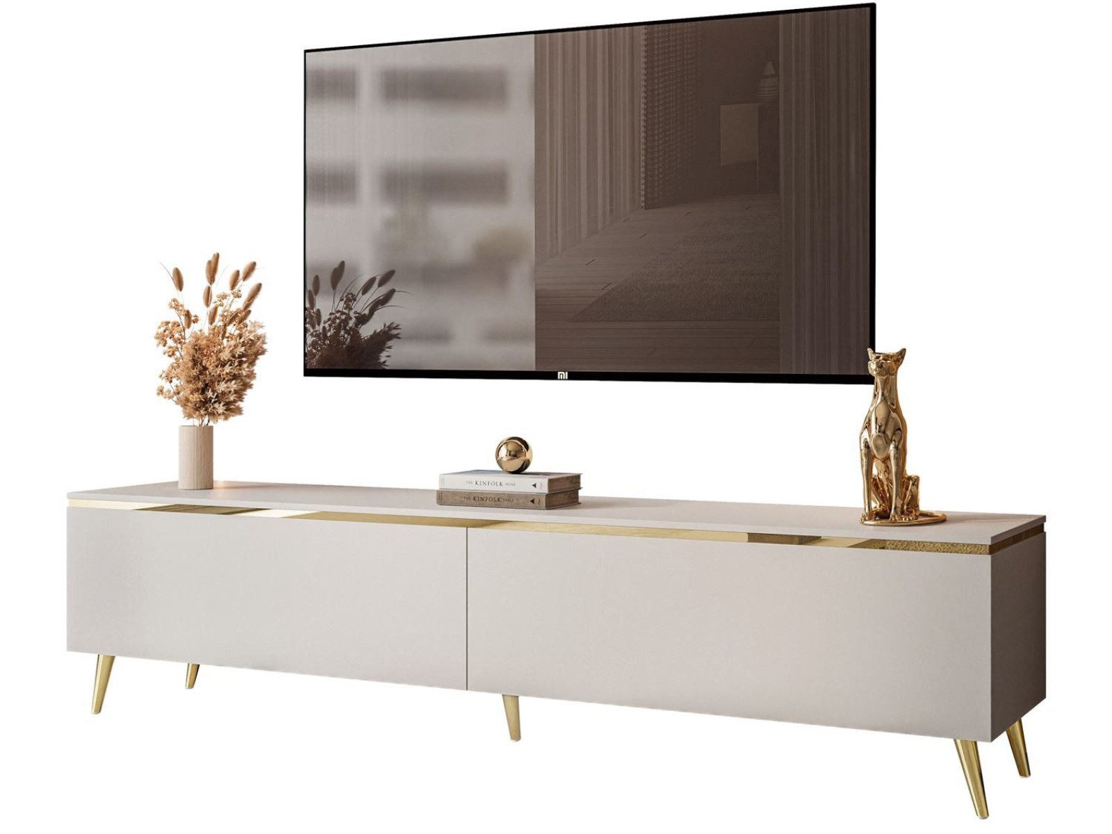 yourhouse24 Lowboard AURORA Kaschmir Hängende TV-Schrank oder auf Beinen 18 günstig online kaufen