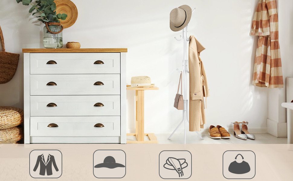Youyijia Kleiderständer Garderobenständer mit 12 Haken – 175 cm Free-Standi günstig online kaufen