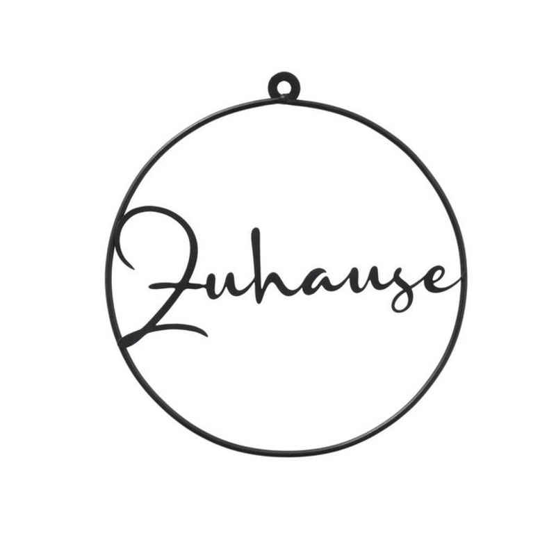 BOLTZE Metallschild Schild "Zuhause" in schwarz, (1, Türring)