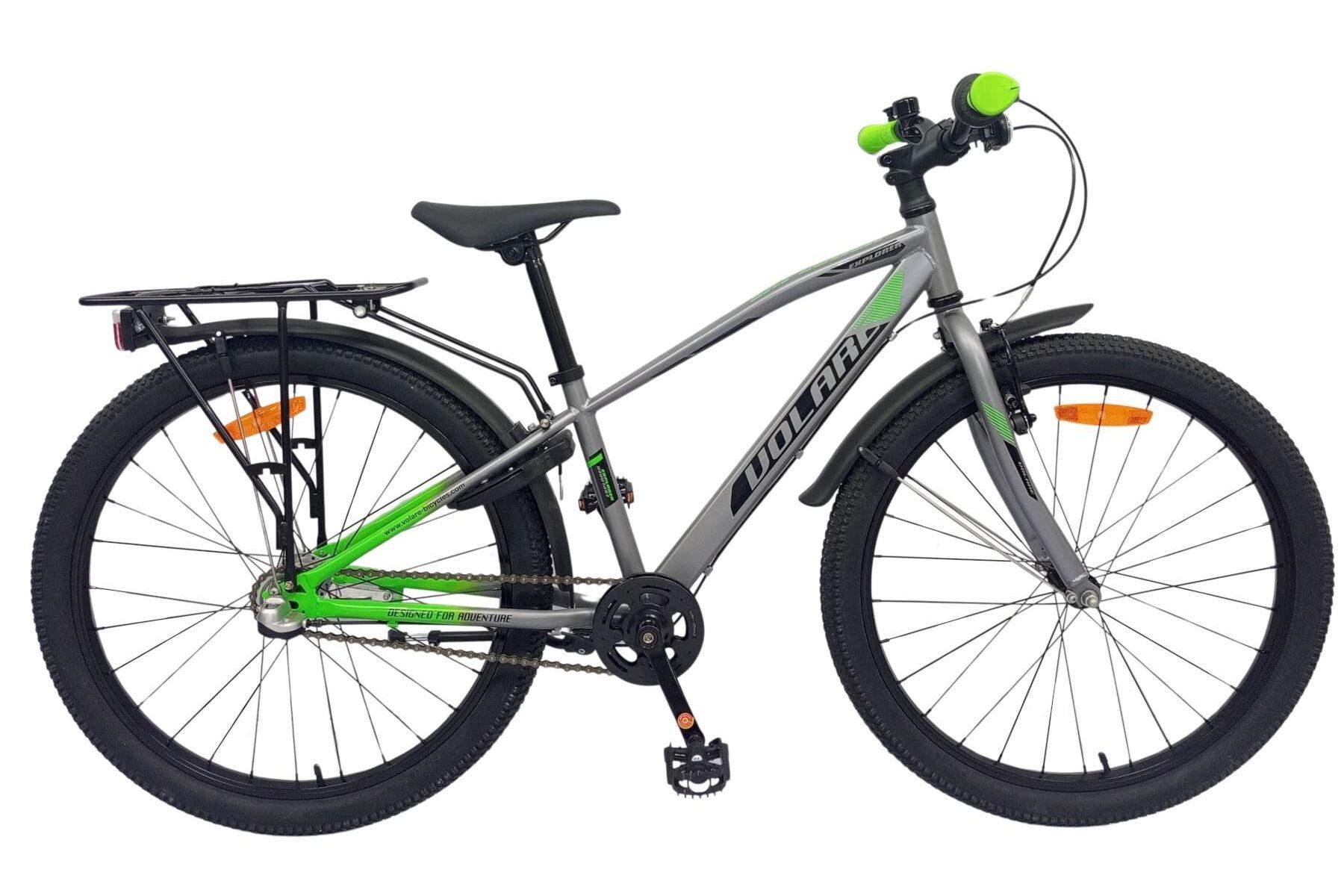 Volare Kinderfahrrad Explorer 20 Zoll Jungenfahrrad Dunkelgrau, 7 Gänge, Handbremsen