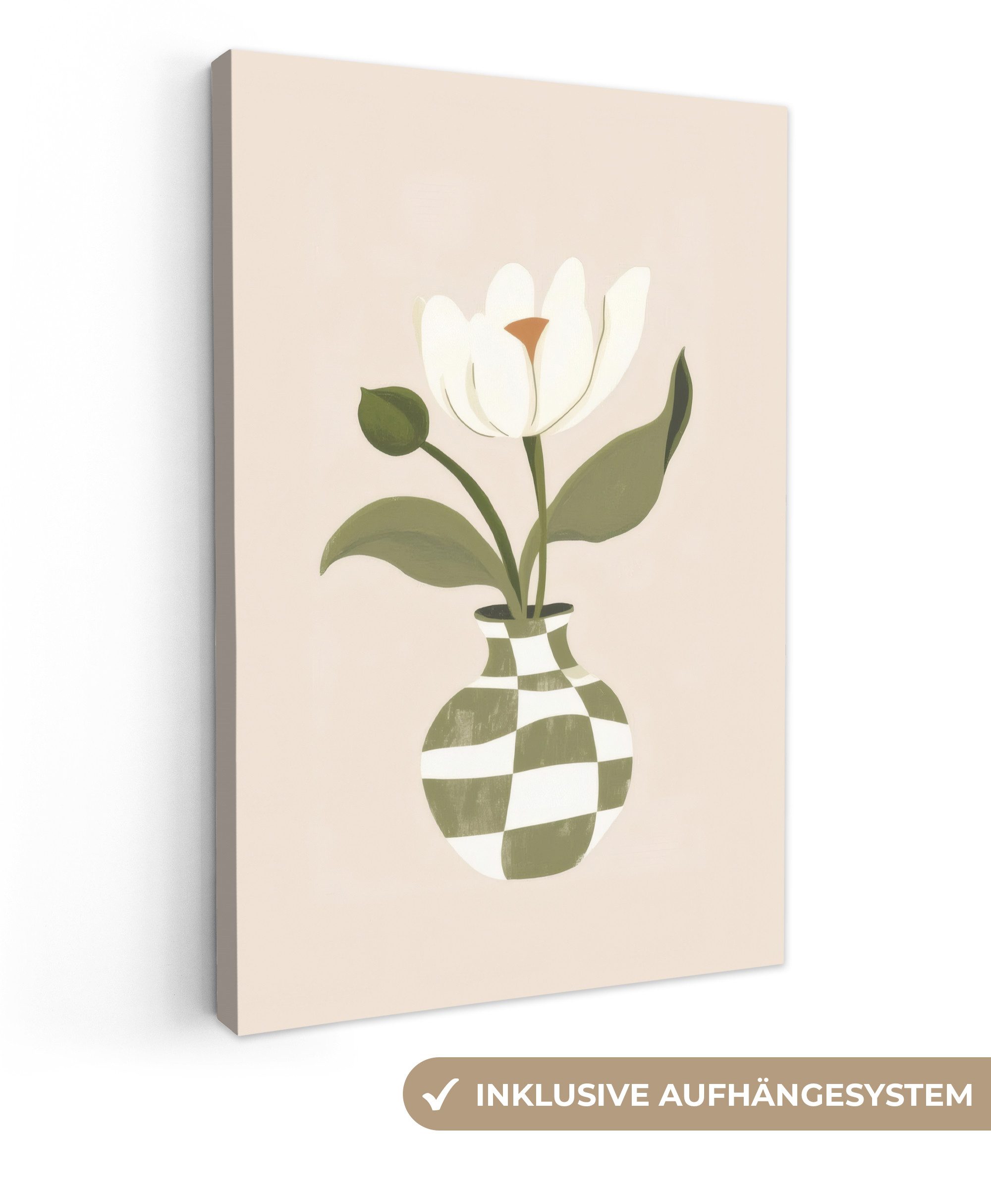 OneMillionCanvasses® Leinwandbild Vase - Kariert - günstig online kaufen