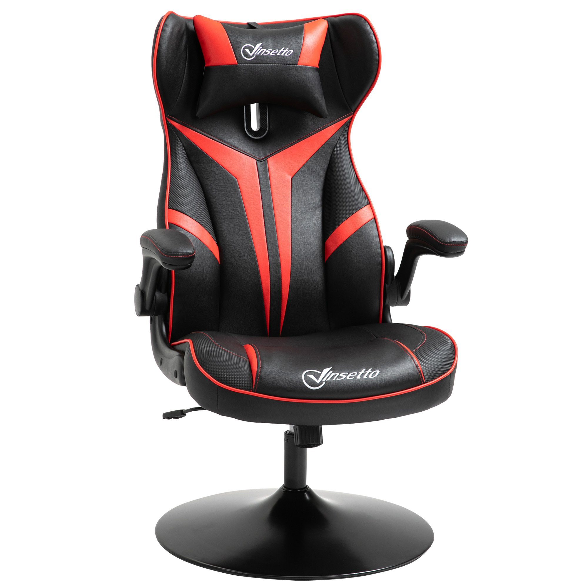 Vinsetto Schreibtischstuhl Gaming Stuhl ergonomisch schwarz/rot | schwarz/rot