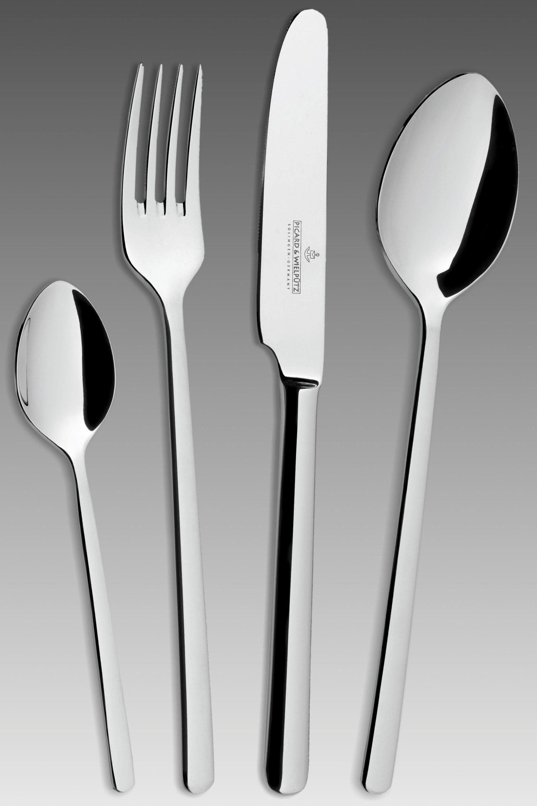 Picard & Wielpütz Solingen Besteck-Set VENTURA (24-tlg), 6 Personen, Chromnickelstahl 18/10, im Geschenkkarton