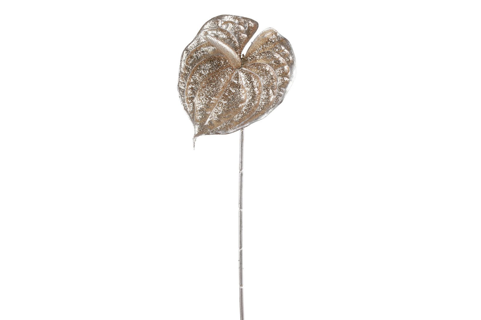 Kunstzweig Dekozweig Anthurium champagne 77cm
