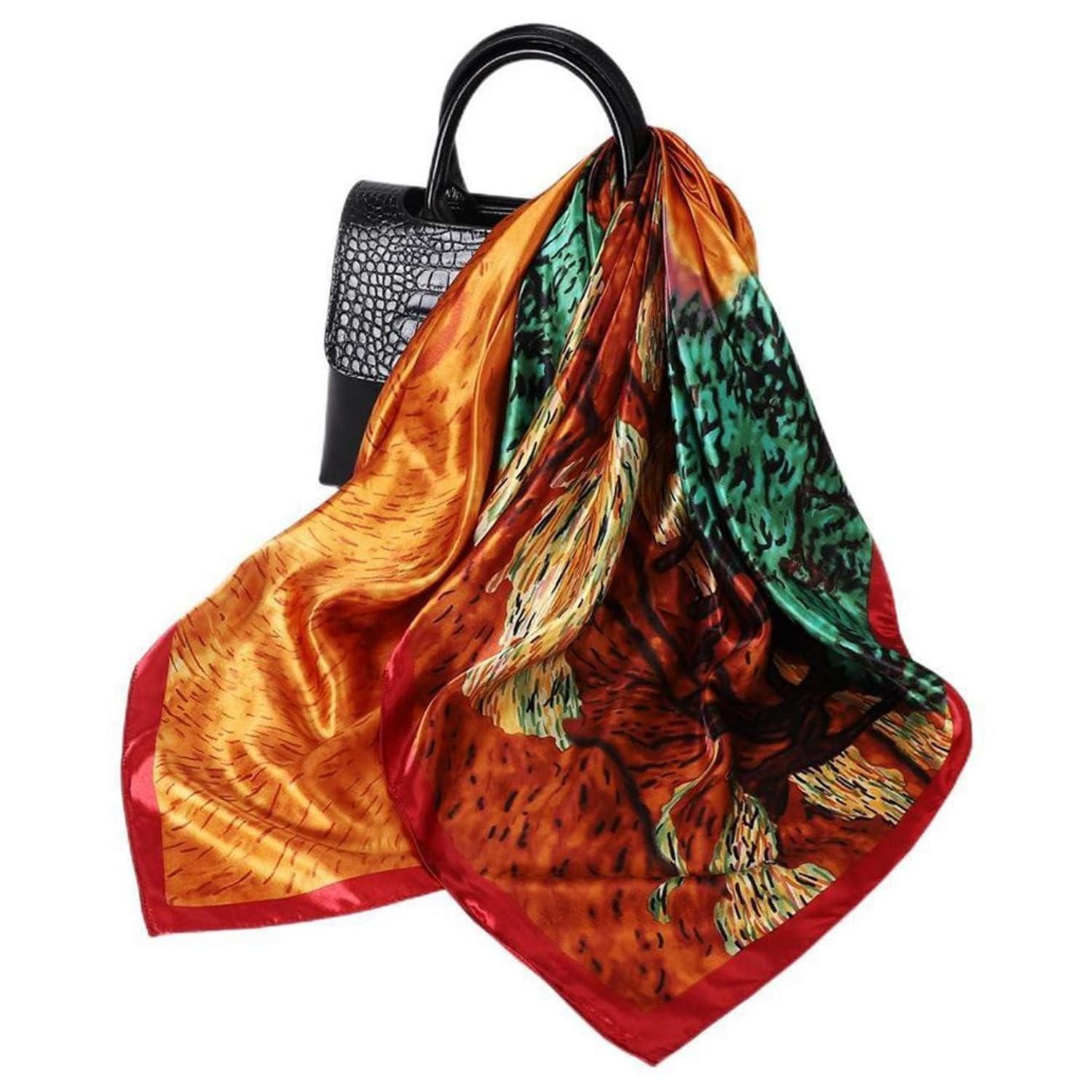 LuxusKollektion Halstuch Schal Blume Bandana Kopftuch 90x90 cm, (1-St)
