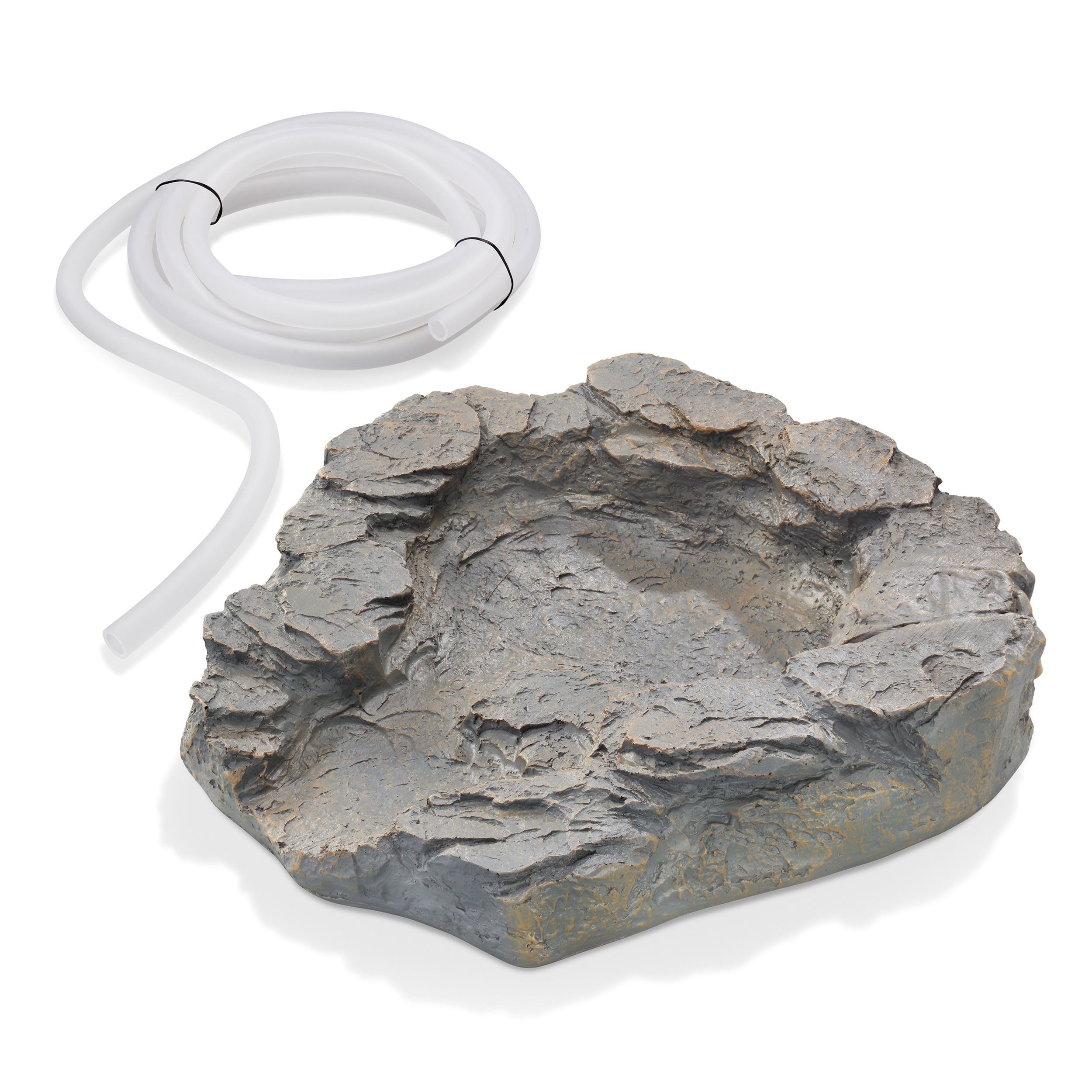 esotec Bachlaufschale Obere Bachlaufschale grau mit 3 m Schlauch, 40x39x8cm Polyresin 100755, Komplettset, 2-tlg., Obere Bachlaufschale, Detailgetreu nachgebildete Steinstruktur aus Polyresin