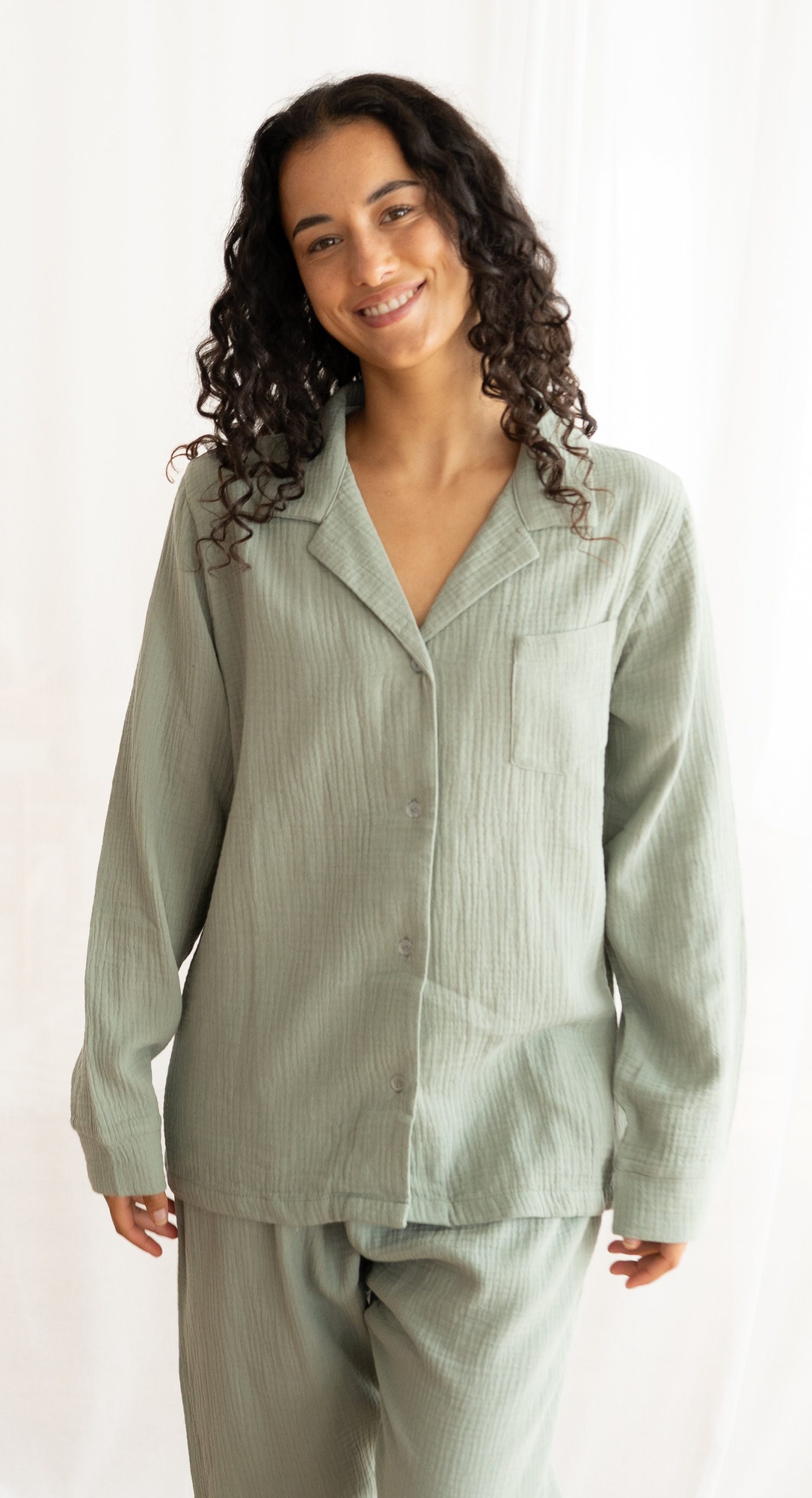 By Louise Schlafanzug Damen Musselin Pyjama (2 tlg) Baumwolle günstig online kaufen