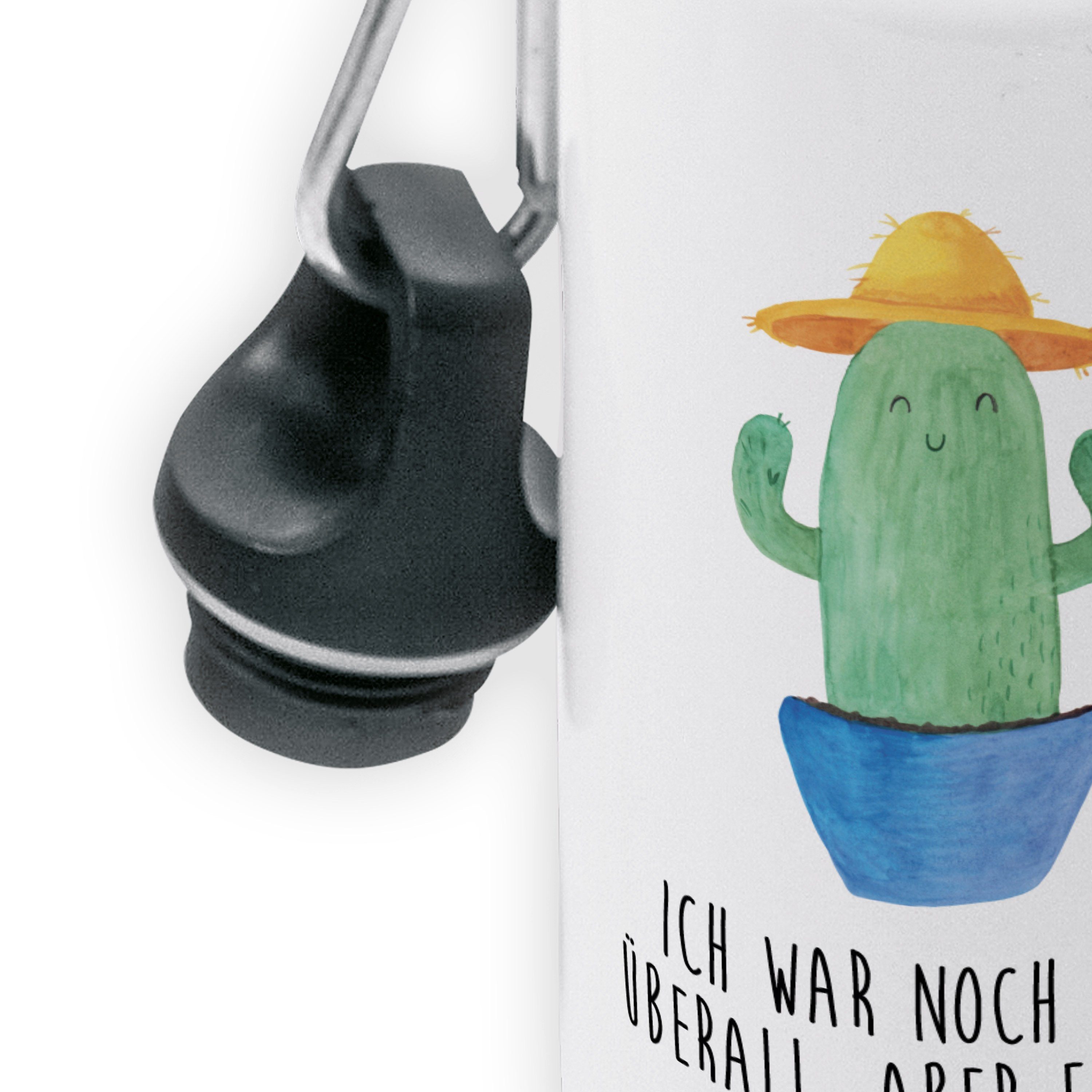 Trinkflasche Kaktus & Geschenk, Panda Jungs Mrs. Sonnenhut Mr. - Weiß Kinderflasche, Grundschule, -