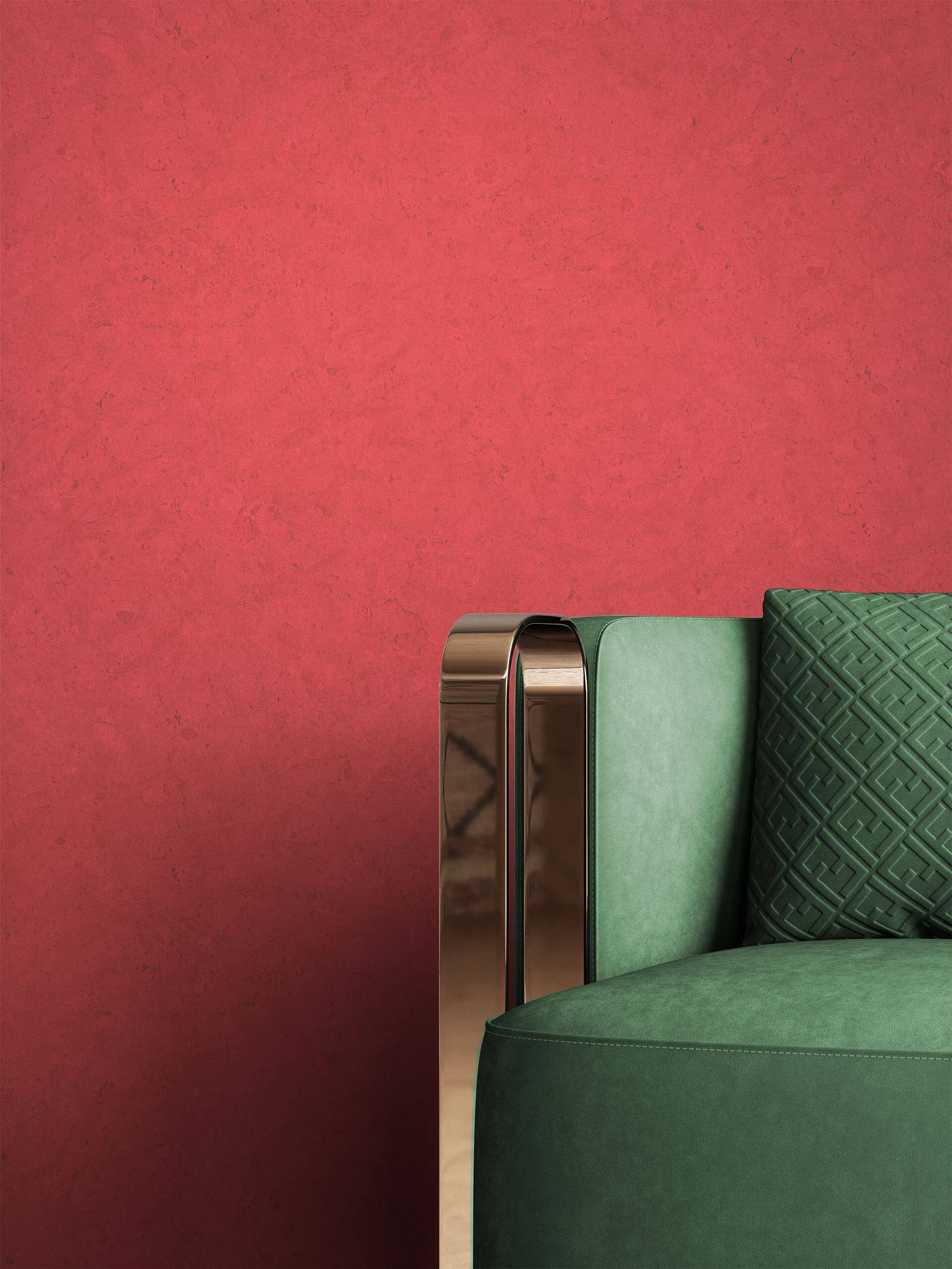 Newroom Vliestapete, Rot Tapete Uni Beton günstig online kaufen