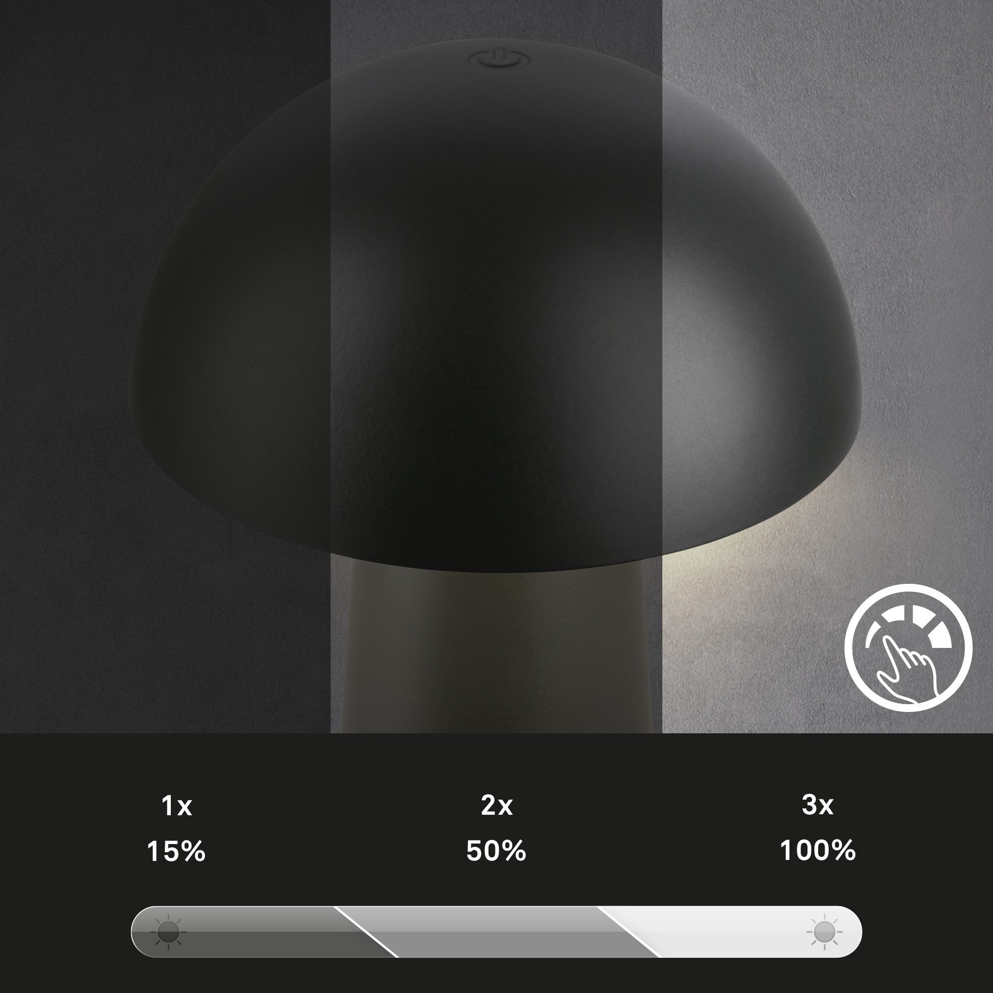Briloner Leuchten Tischleuchte LED Tischlampe Akku Schreibtisch Wohnzimmer, LED fest integriert, mit Akku, höhenverstellbar, USB-C, warmweiß, IP44, weiß, 19,5/28 cm