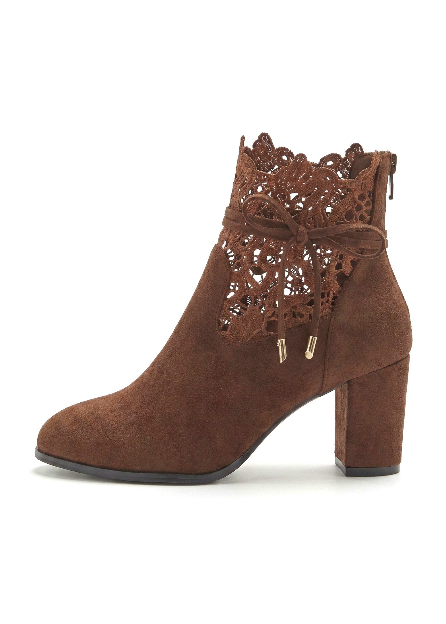 LASCANA Sommerstiefelette High-Heel-Stiefelette mit modischer Spitze und bequemen Blockabsatz, Ankle Boot, Stiefel