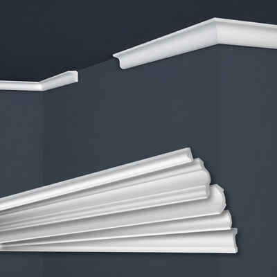 marbet design Stuckleiste E-3, Innen- & Außenecke (1 Stück), XPS Styropor weiß - Deckenleisten Deckenabschlussleisten E-Leisten - (Innen- & Außenecke E-3)
