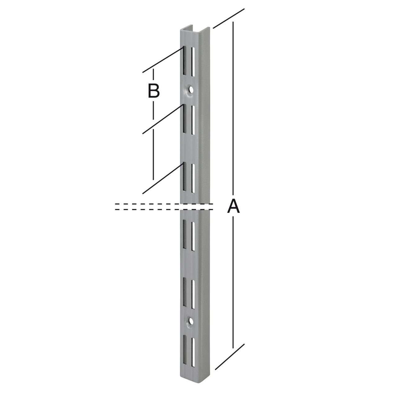 grau Trendline Line Trend 2-reihig Regaleinsatz Wandschiene