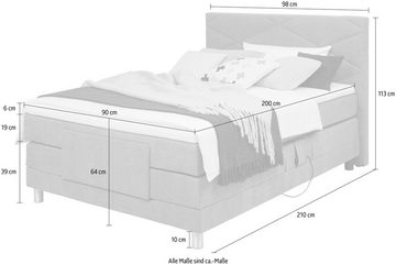 ADA trendline Boxspringbett Tabea, inklusive Matratze und Topper, in verschiedenen Größen und Härtegraden