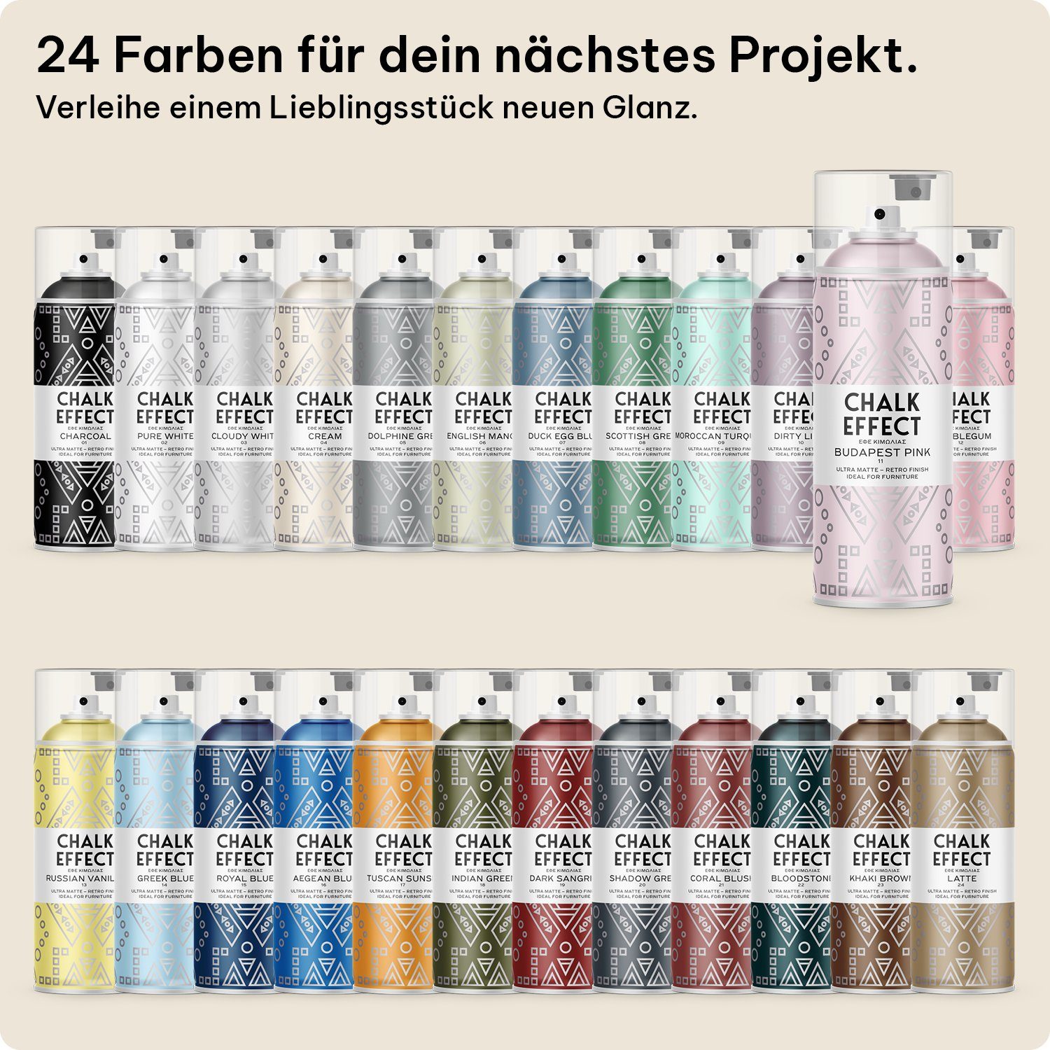 COSMOS LAC Sprühflasche Kreidefarbe Spray Chalk Effect - Kreidesprühfarbe Farbspray – Bild 3 von 5