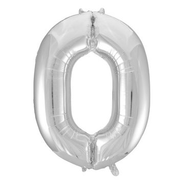 Idena Luftballon Idena 38225 - Folienballon Zahl, Größe ca. 75 x 110 cm, Silber, ungefü