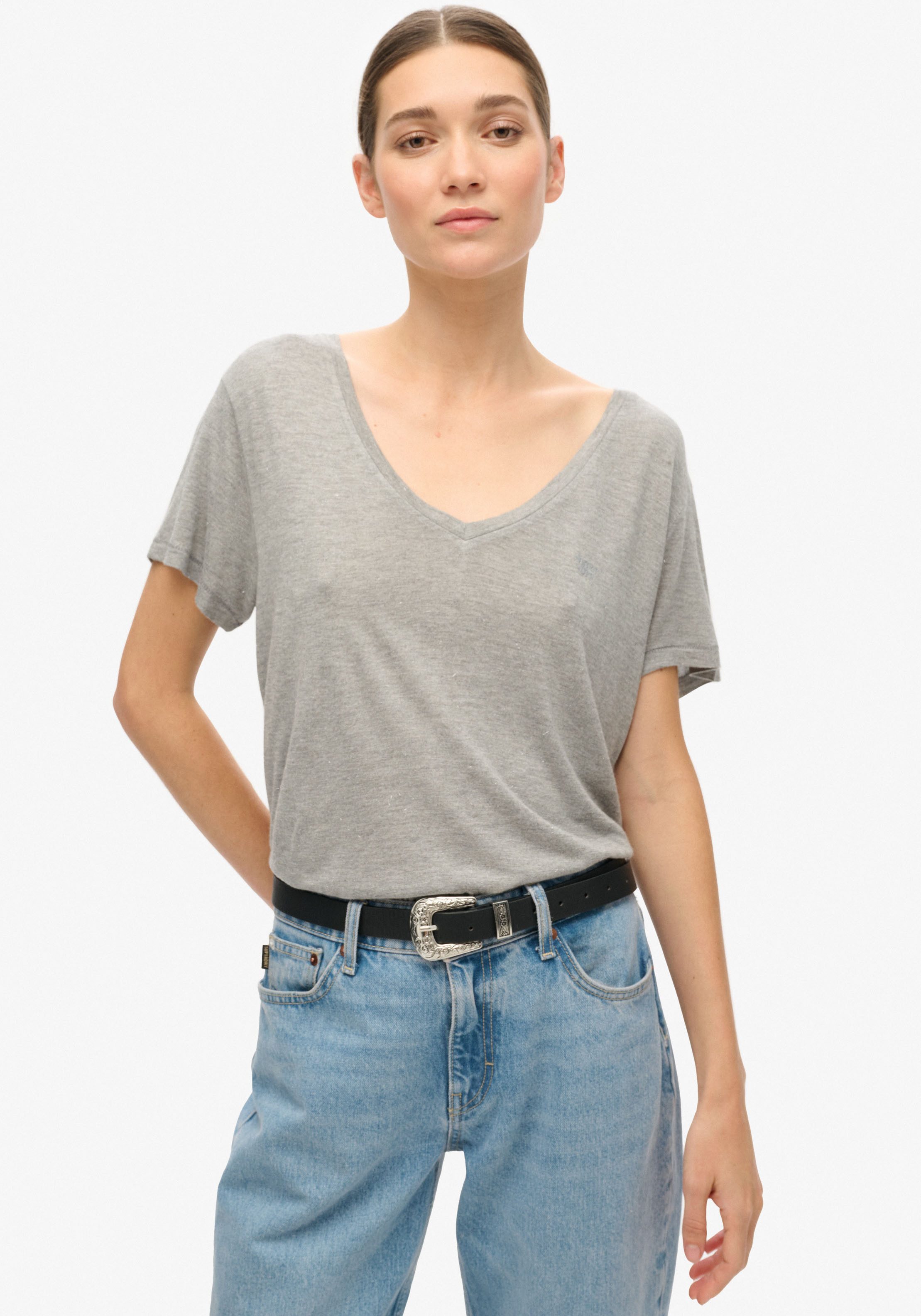 Superdry T-Shirt STUDIOS SLUB EMB VEE günstig online kaufen