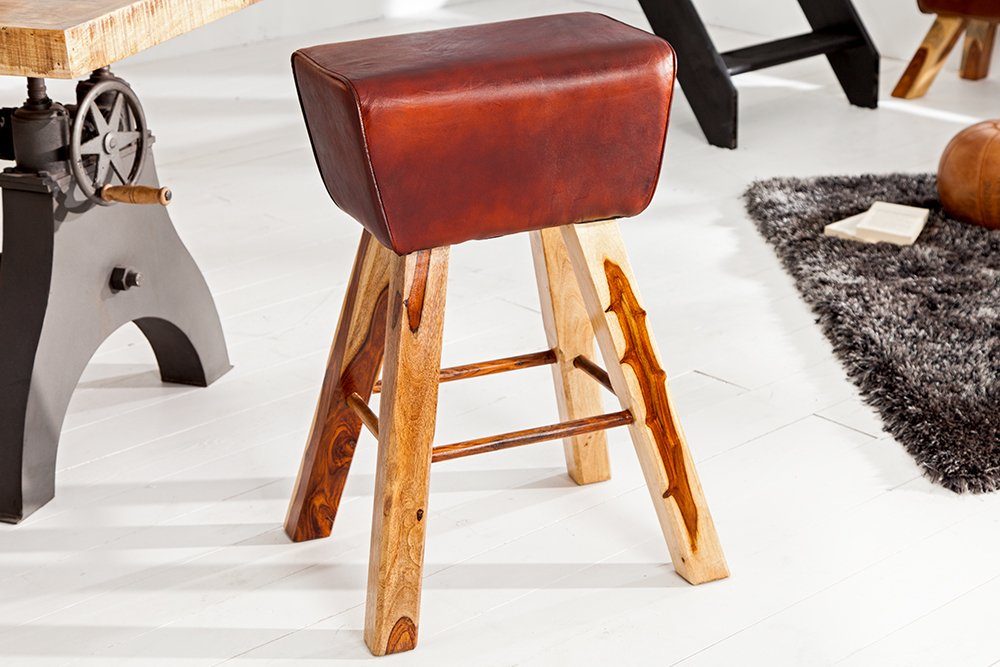 riess-ambiente Barhocker TURNBOCK 75cm coffee / natur, mit Massivholzbeinen