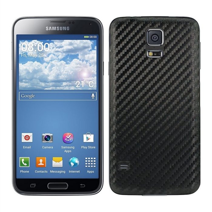 kwmobile Handyhülle Hardcase Hülle für Samsung Galaxy S5 / S5 Neo Hartschale Backcover Case Schutzhülle mit Carbonbezug