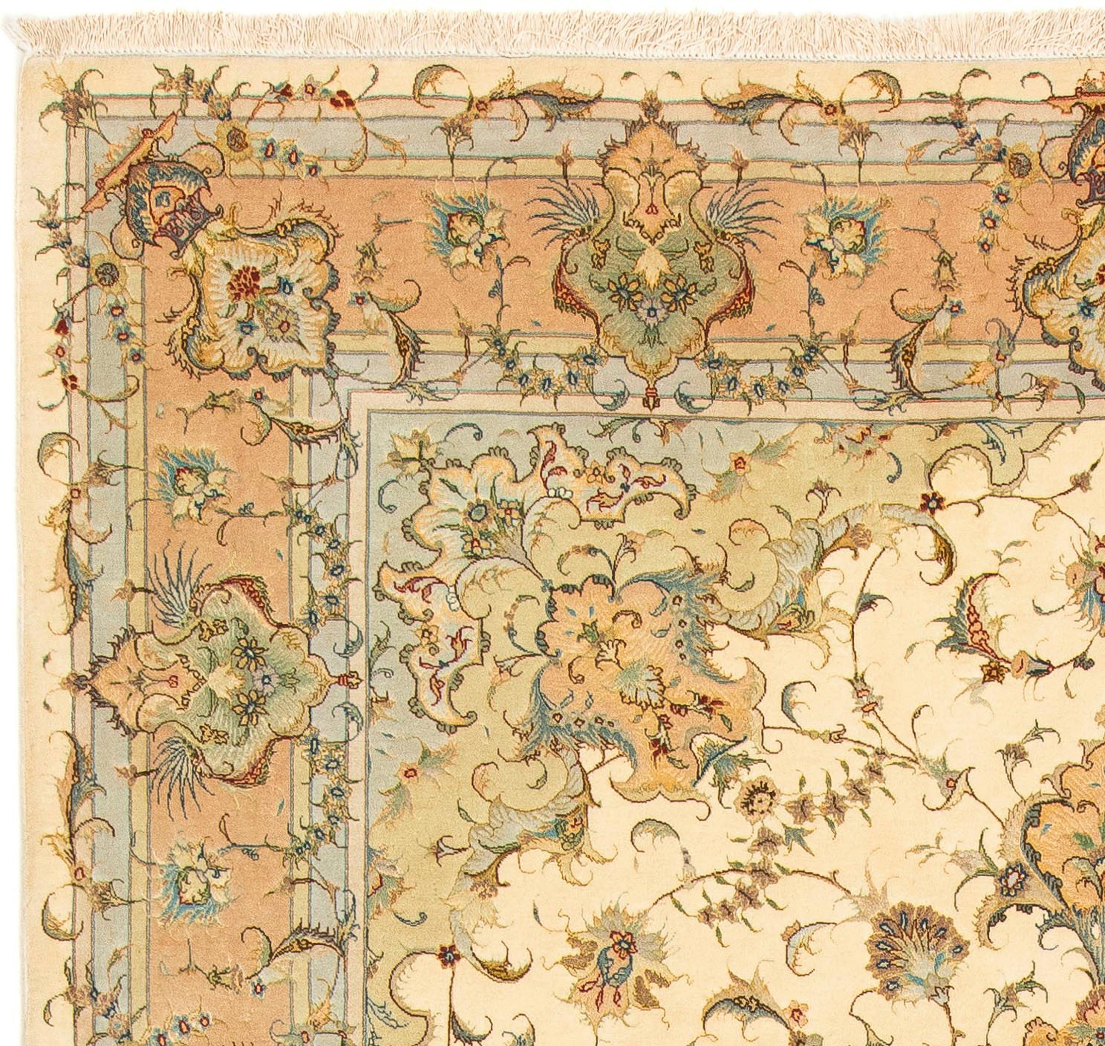 Orientteppich Perser - cm 200 308 Handgeknüpft, - - 7 Einzelstück beige, morgenland, mm, x Höhe: Royal - mit rechteckig, Zertifikat Täbriz Wohnzimmer