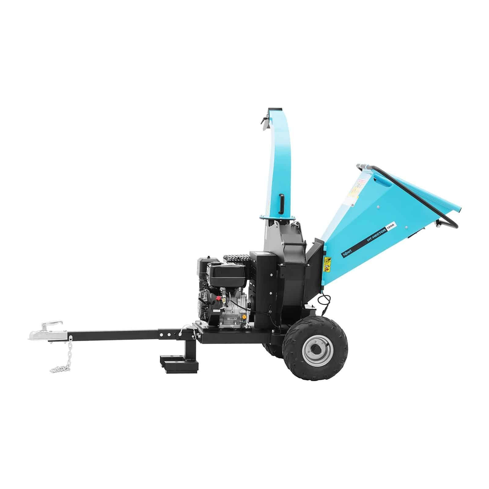 Hillvert Häcksler Benzin Häcksler auf Anhänger 15 PS 100 mm