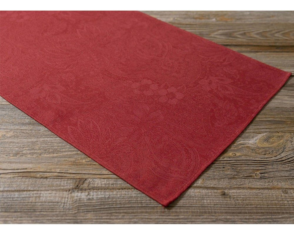 matches21 HOME & HOBBY Tischdecke Tischläufer Textil EDDA floralem  Webmuster rot 47x100 cm (1-tlg) | Mitteldecken