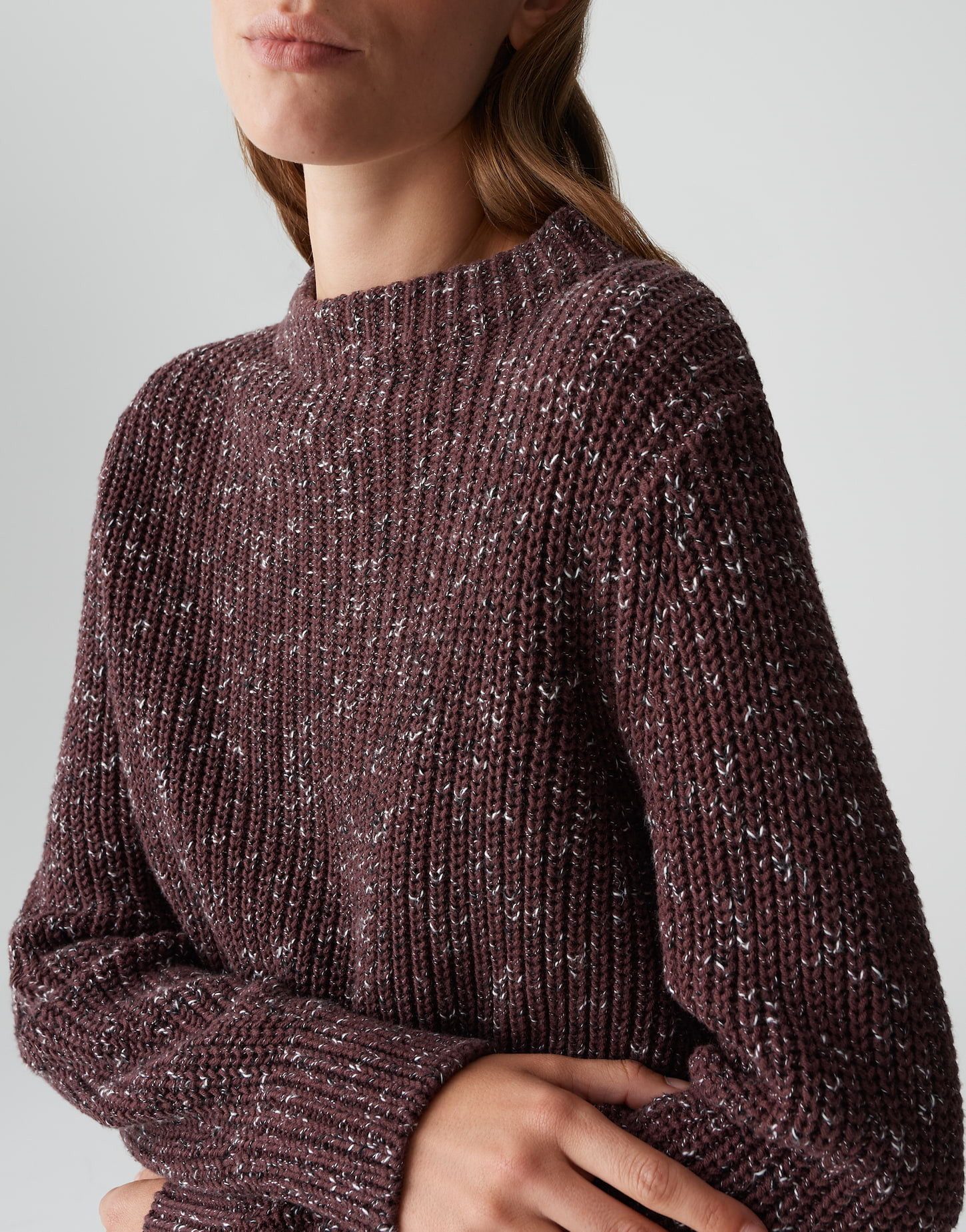OPUS Strickpullover PULINKA mit Mouliné Effekt Fledermausärmel in 3/4 Länge, extrem weicher Griff