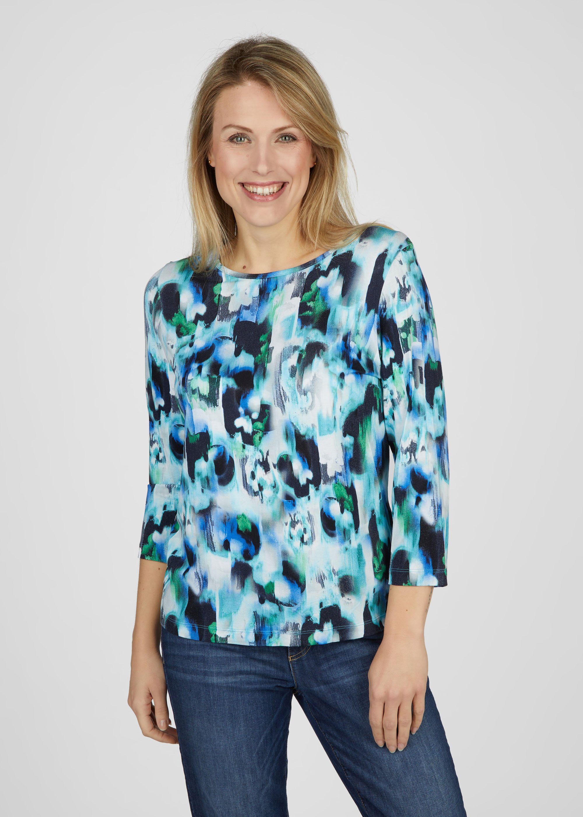 Rabe Langarmshirt mit auffälligen Muster