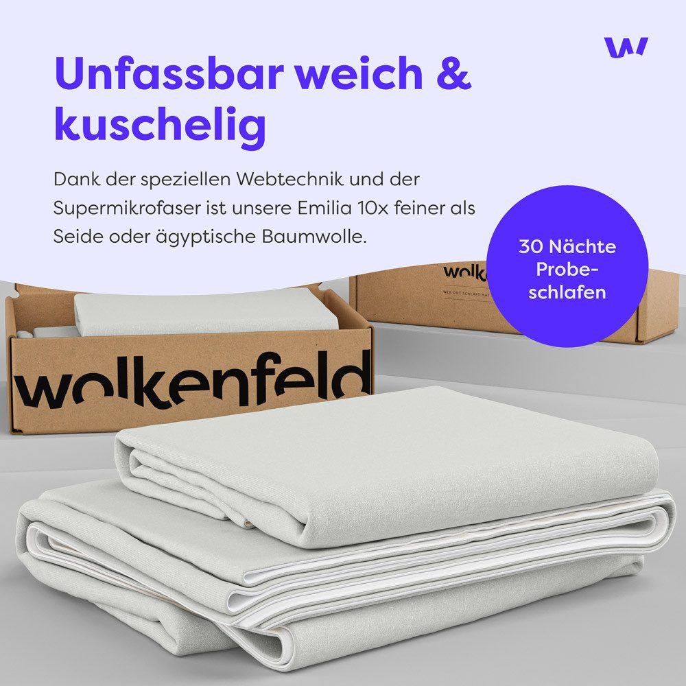 Wolkenfeld Bettwäsche Allergiker Bettwäsche, unfassbar weich, Microfaser, 3 teilig, 135x200 cm, 155x220 & Übergrößen I inkl. Kissenbezüge 80x80 I Uni – Bild 4 von 5