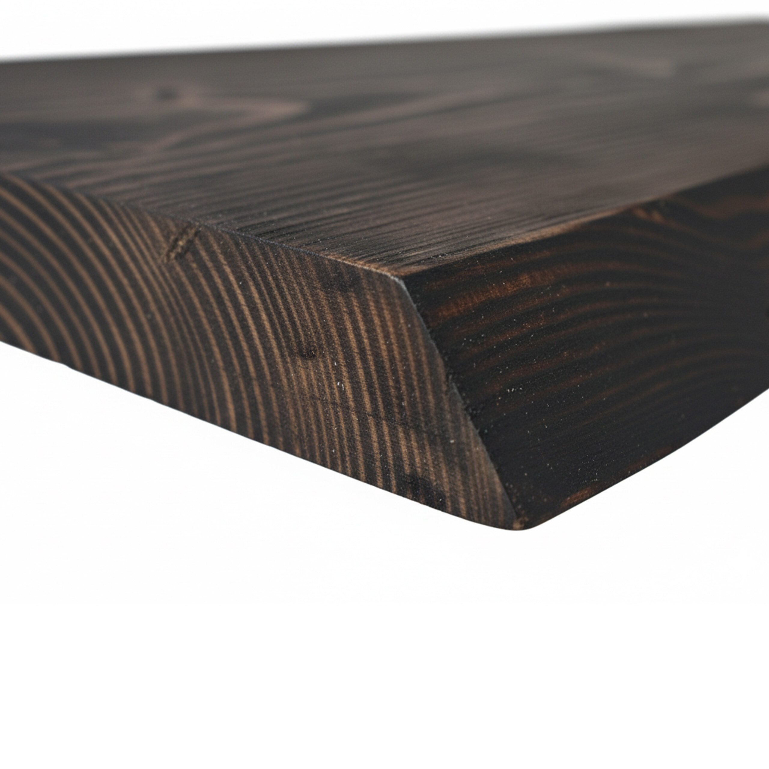 relaxdays Wandregal Massivholz Baumkante, 1-tlg., schwarz, 70 cm – Bild 5 von 5