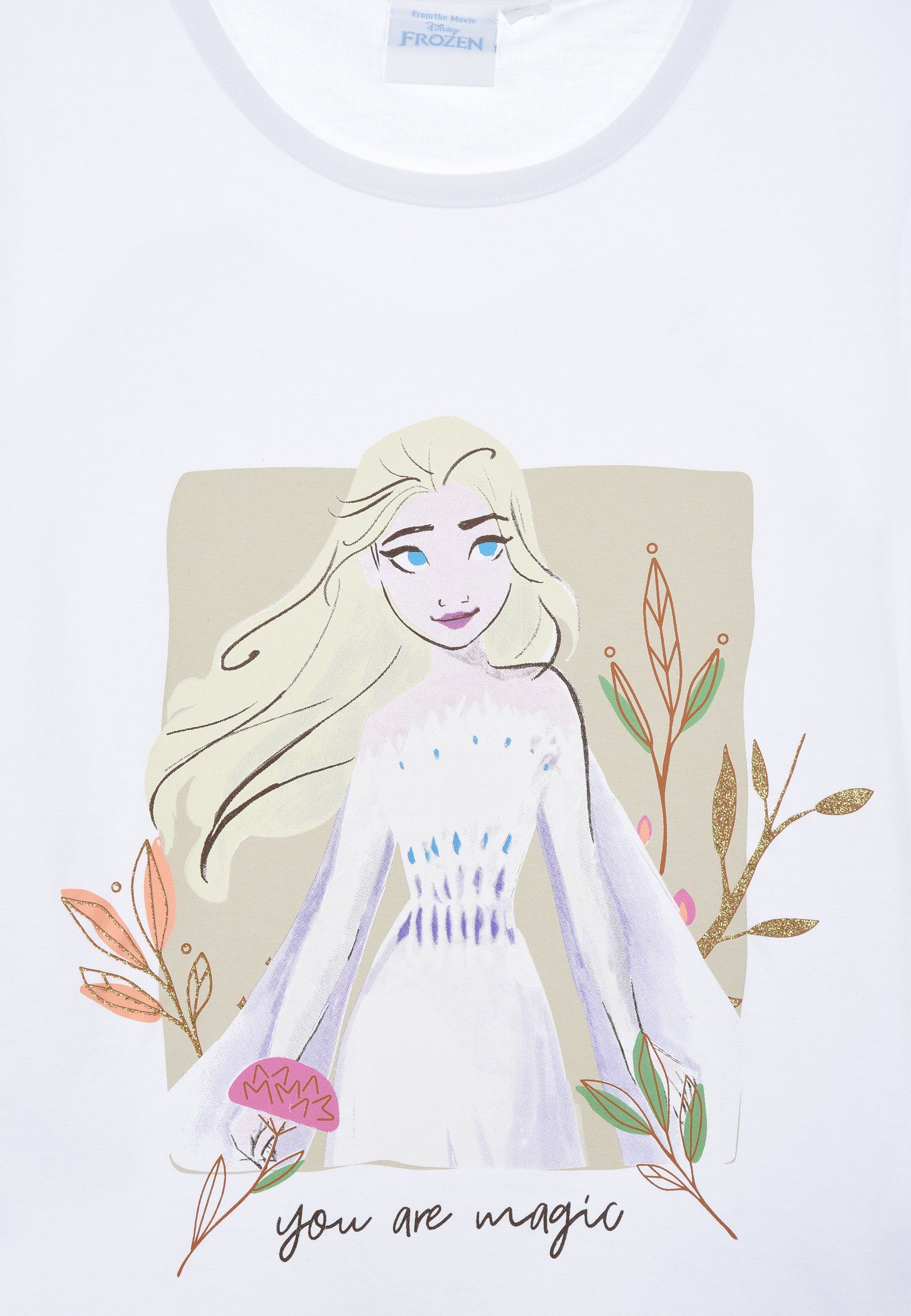 Sommer Weiß Frozen Mädchen Elsa T-Shirt Shirt T-Shirt Disney