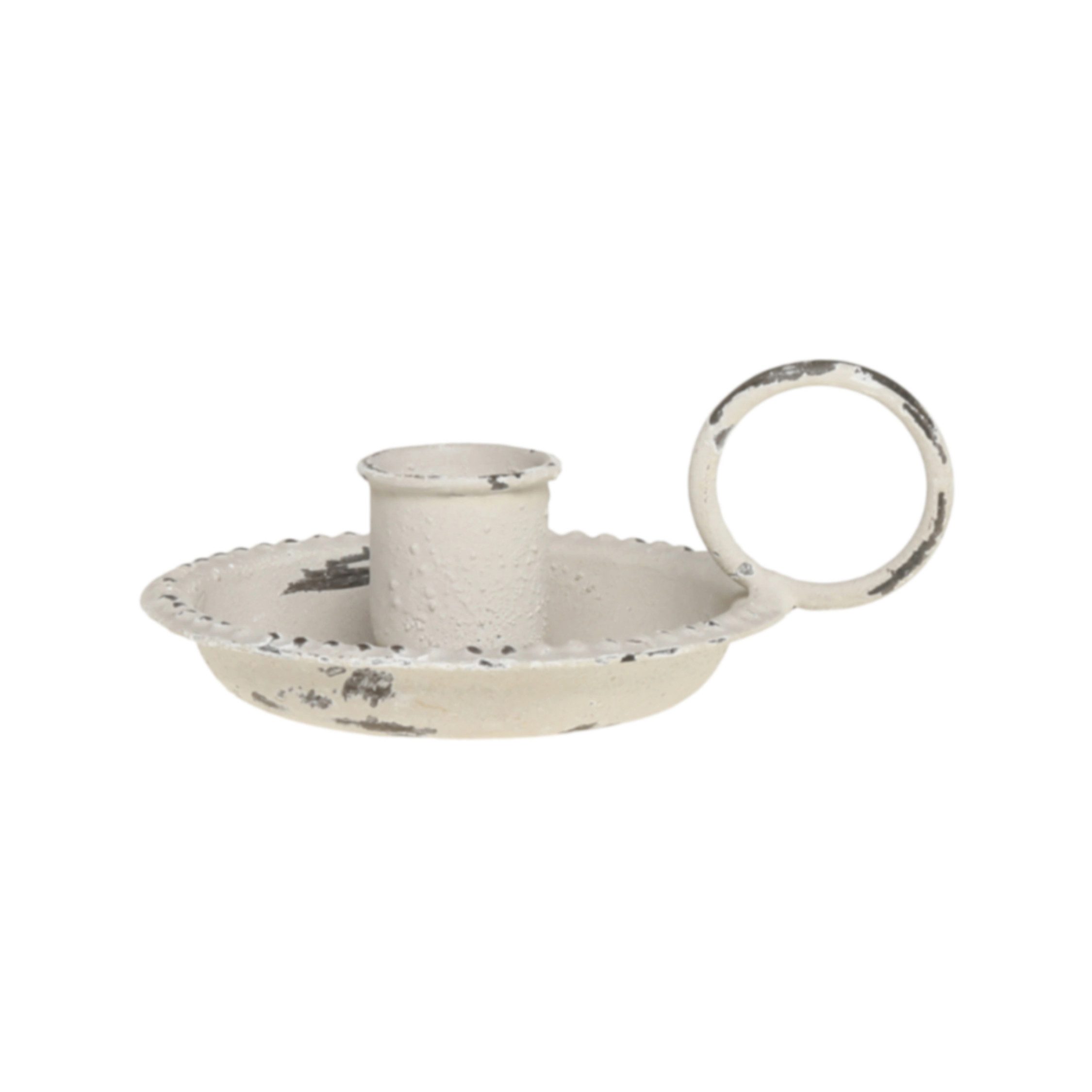 Chic Antique Kerzenständer Chic Antique Kammerleuchter mit Perlkante Antique Creme