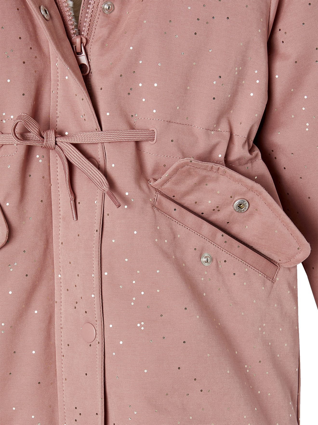 vertbaudet Parka Warme Mädchen Winterjacke mit Glitzer und Webpelz Recycling-Wattierung, Glitzer, beschreibbares Namensschild